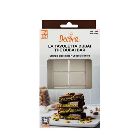Decora Professionele copolyester Dubai chocolate repenvorm, 1 holte Decora Professionele copolyester Dubai chocolate repenvorm, 1 holte
