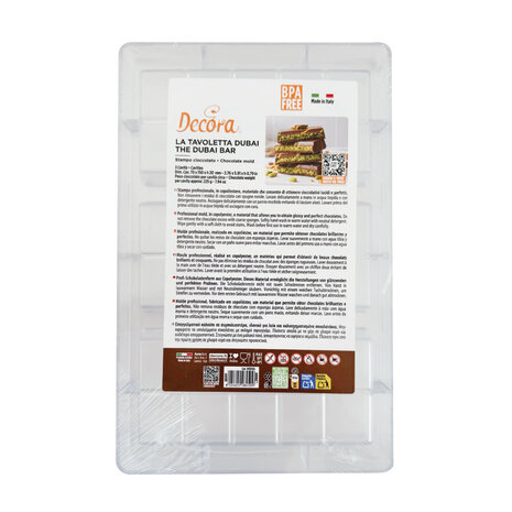 Decora Professionele copolyester Dubai chocolate repenvorm, 3 holtes