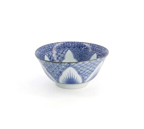 Tokyo Design Studio Lily Flower Tayo Bowl 14.8x6.8 550ml Blue