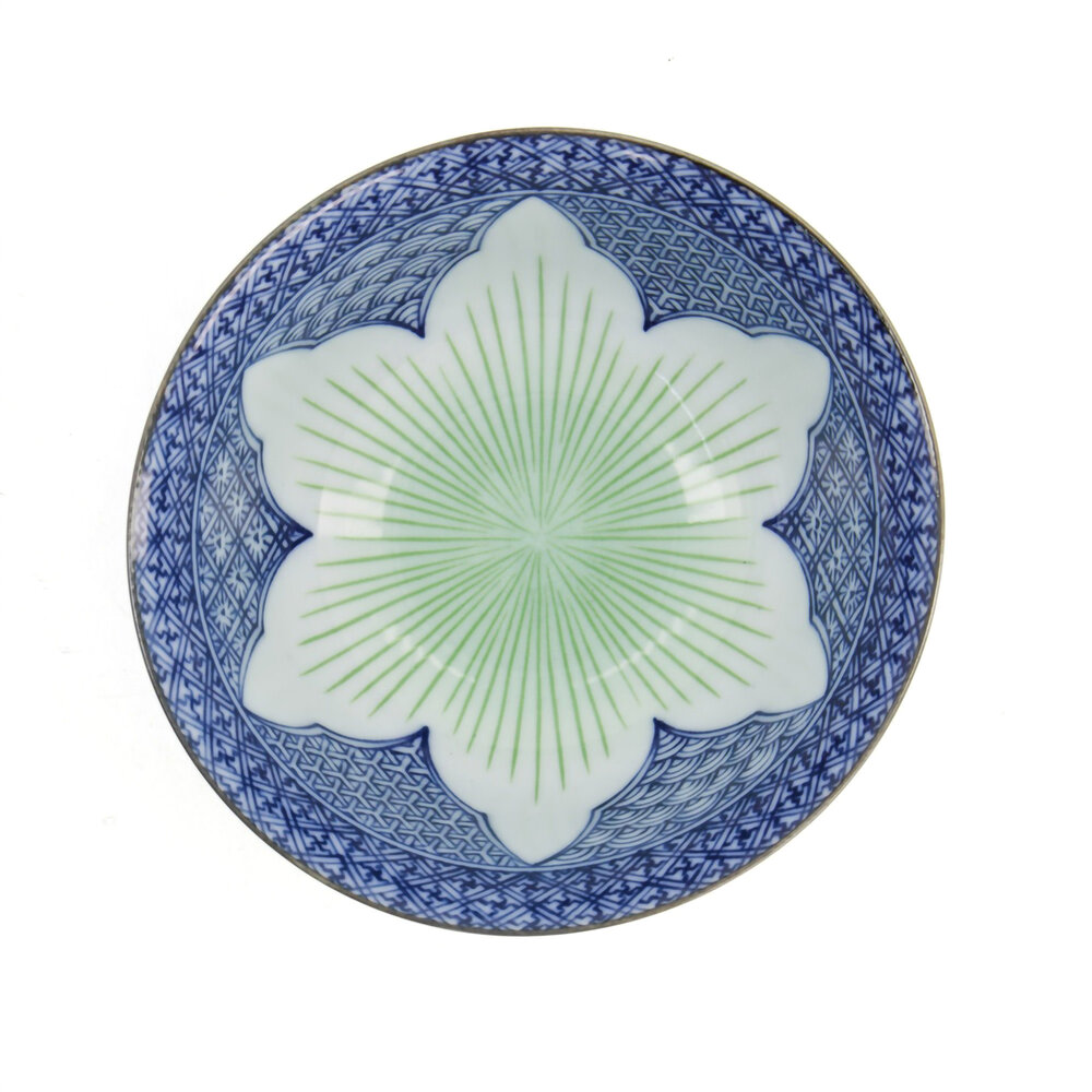 Tokyo Design Studio Lily Flower Tayo Bowl 14.8x6.8 550ml Blue Tokyo Design Studio Lily Flower Tayo Bowl 14.8x6.8 550ml Blue