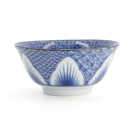 Tokyo Design Studio Lily Flower Tayo Bowl 14.8x6.8 550ml Blue Tokyo Design Studio Lily Flower Tayo Bowl 14.8x6.8 550ml Blue