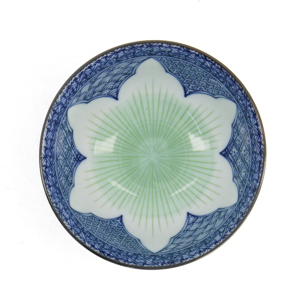 Tokyo Design Studio Lily Flower Small Tayo Bowl 13.5x6.8cm 300ml Blue Tokyo Design Studio Lily Flower Small Tayo Bowl 13.5x6.8cm 300ml Blue