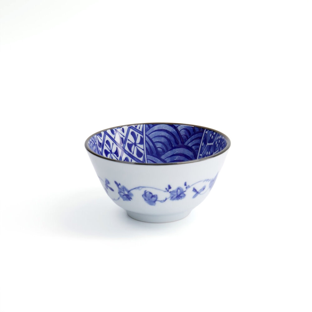 Tokyo Design Studio Natsu Shozui Rice Bowl 12x6.4cm Blue/White Tokyo Design Studio Natsu Shozui Rice Bowl 12x6.4cm Blue/White