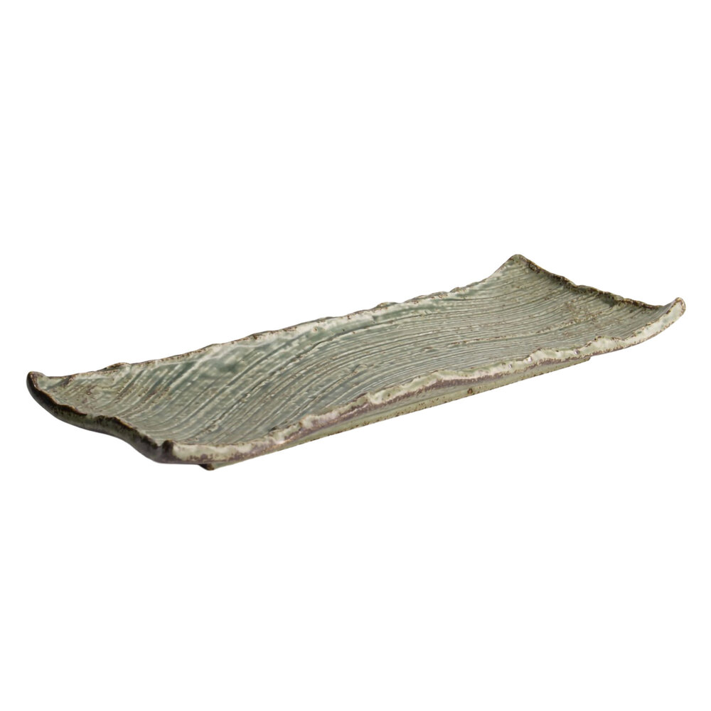 Tokyo Design Studio Mino Craft Rectangular Plate Wabi Uguisu 31x12.5x3cm Tokyo Design Studio Mino Craft Rectangular Plate Wabi Uguisu 31x12.5x3cm