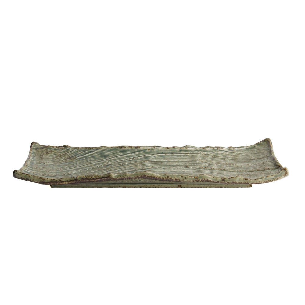 Tokyo Design Studio Mino Craft Rectangular Plate Wabi Uguisu 31x12.5x3cm Tokyo Design Studio Mino Craft Rectangular Plate Wabi Uguisu 31x12.5x3cm