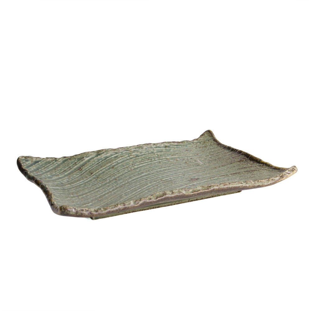 Tokyo Design Studio Mino Craft Rectangular Plate Wabi Uguisu 31x21x4cm Tokyo Design Studio Mino Craft Rectangular Plate Wabi Uguisu 31x21x4cm