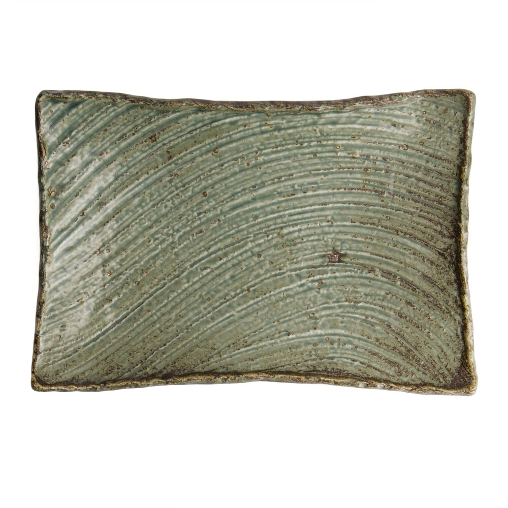 Tokyo Design Studio Mino Craft Rectangular Plate Wabi Uguisu 31x21x4cm Tokyo Design Studio Mino Craft Rectangular Plate Wabi Uguisu 31x21x4cm