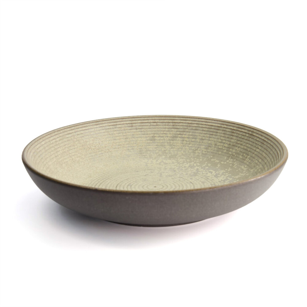 Tokyo Design Studio Gold Sand Grey Shallow Dish 26x5cmh Grey Tokyo Design Studio Gold Sand Grey Shallow Dish 26x5cmh Grey