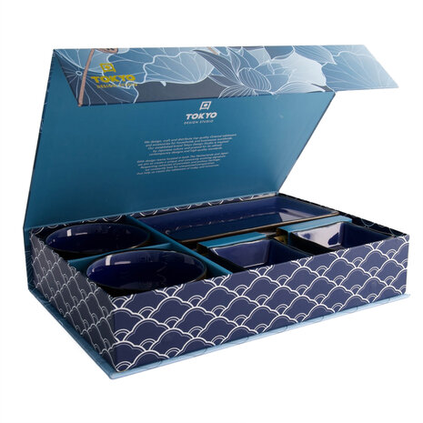 Tokyo Design Studio Glassy Dark Blue Giftset 8-delig Tokyo Design Studio Glassy Dark Blue Giftset 8-delig