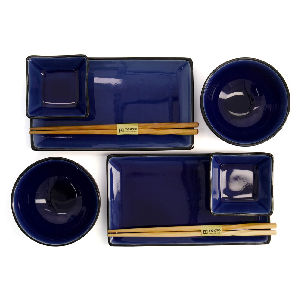 Tokyo Design Studio Glassy Dark Blue Giftset 8-delig Tokyo Design Studio Glassy Dark Blue Giftset 8-delig