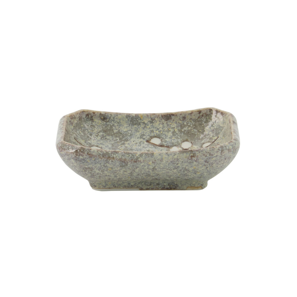 Tokyo Design Studio Grey Soshun Oblong Choku sauce plate 8.8x6.5x2.8cm Tokyo Design Studio Grey Soshun Oblong Choku sauce plate 8.8x6.5x2.8cm