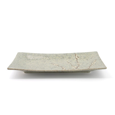 Tokyo Design Studio Grey Soshun Oblong Plate 33.2x19.3x2.2cm