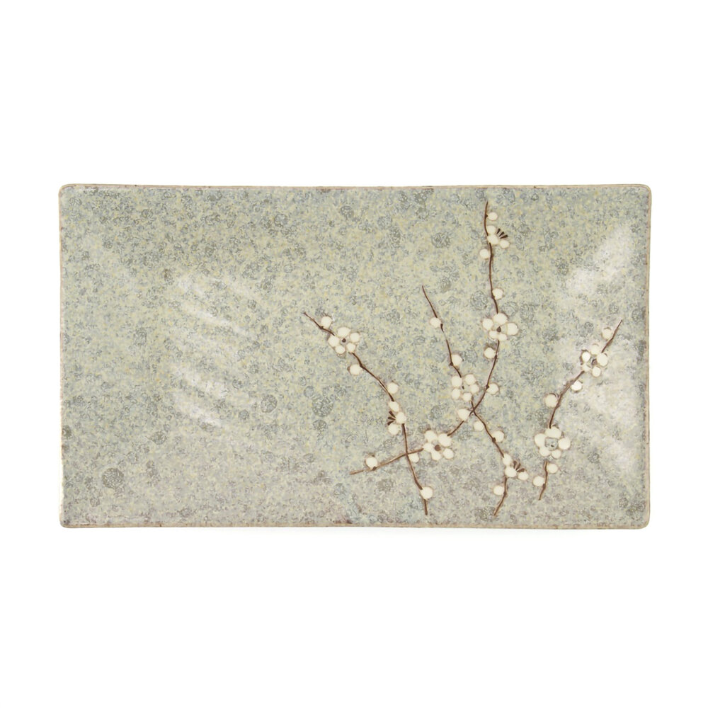 Tokyo Design Studio Grey Soshun Oblong Plate 33.2x19.3x2.2cm