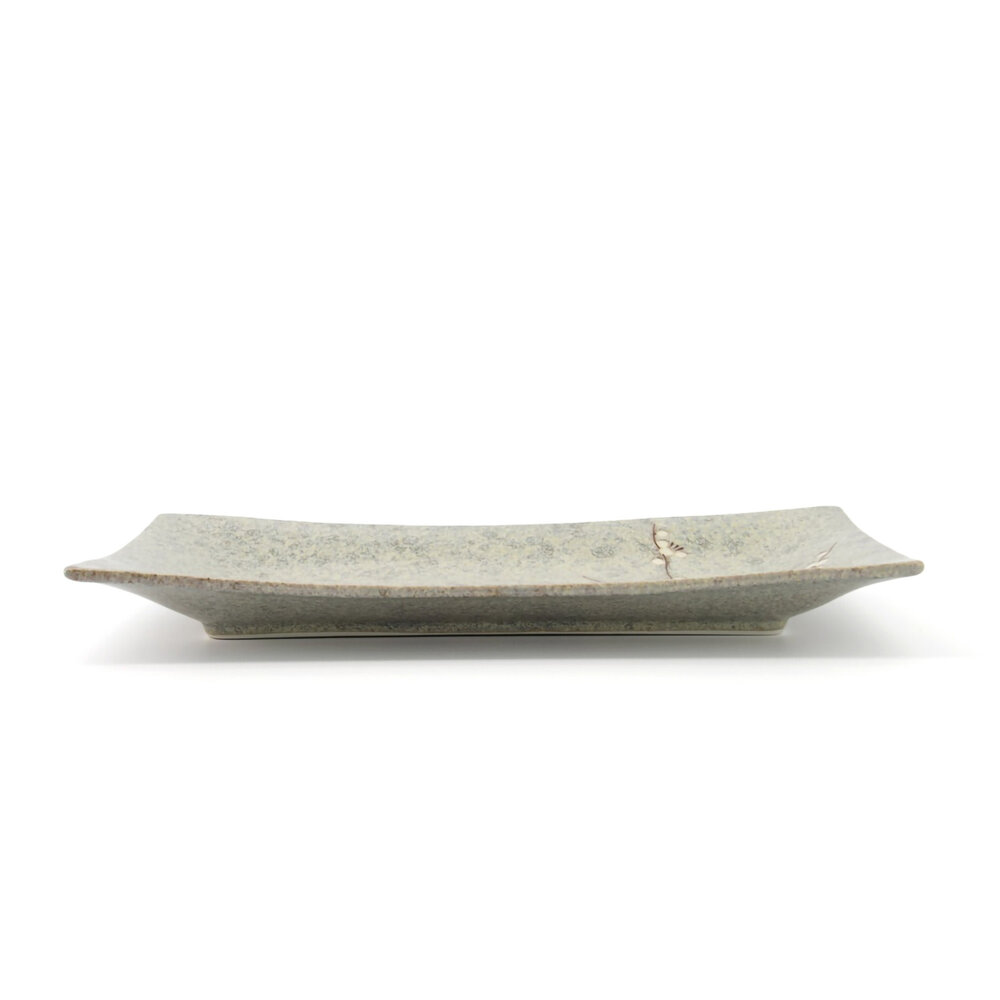 Tokyo Design Studio Grey Soshun Oblong Plate 33.2x19.3x2.2cm