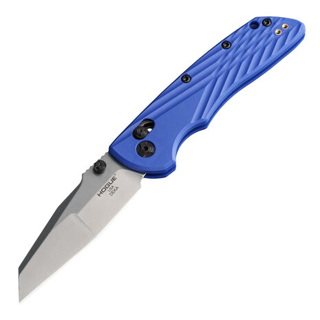 Hogue Deka® Manual Folder 3.25" Wharncliffe Blade - Stone Tumbled Blue Polymer Frame Hogue Deka® Manual Folder 3.25" Wharncliffe Blade - Stone Tumbled Blue Polymer Frame