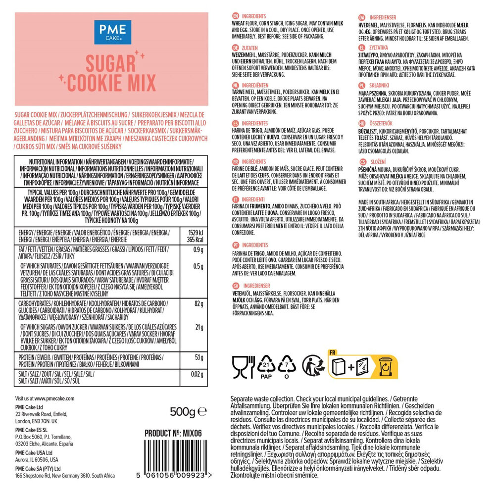 PME Mix voor koekjes 500g PME Mix voor koekjes 500g