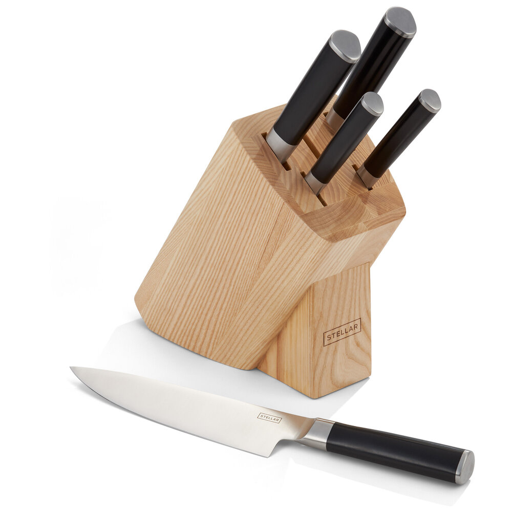 Poise 5-piece knife set in wooden block Poise 5-piece knife set in wooden block