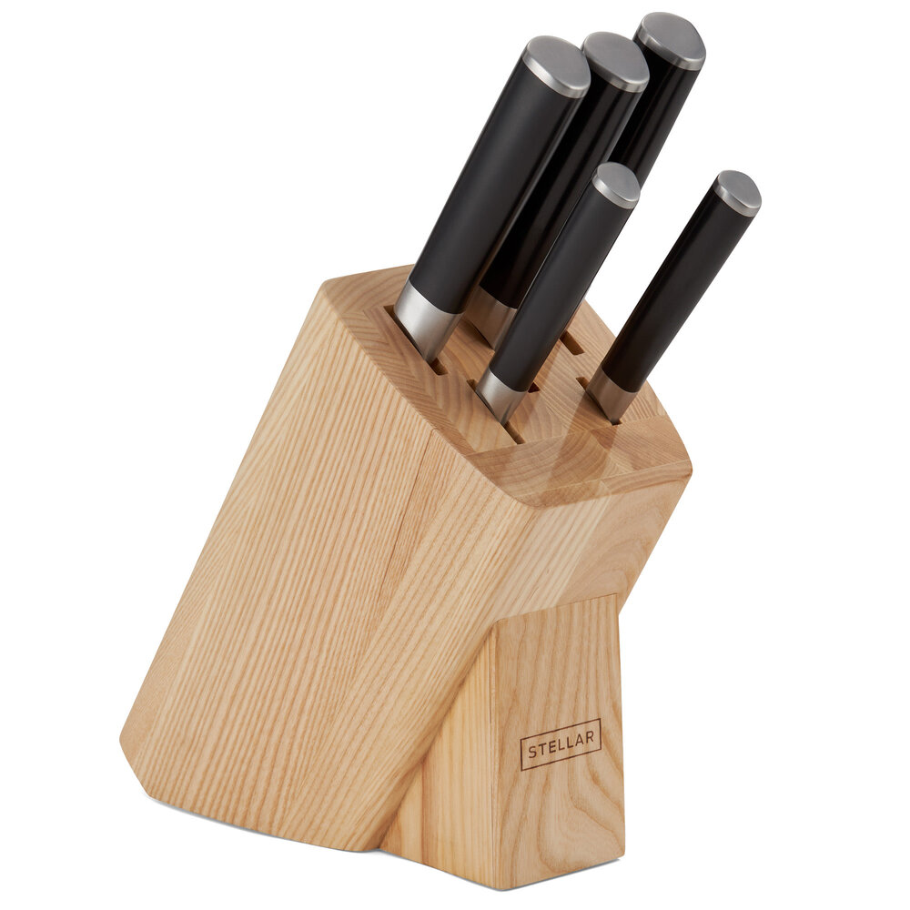 Poise 5-piece knife set in wooden block Poise 5-piece knife set in wooden block