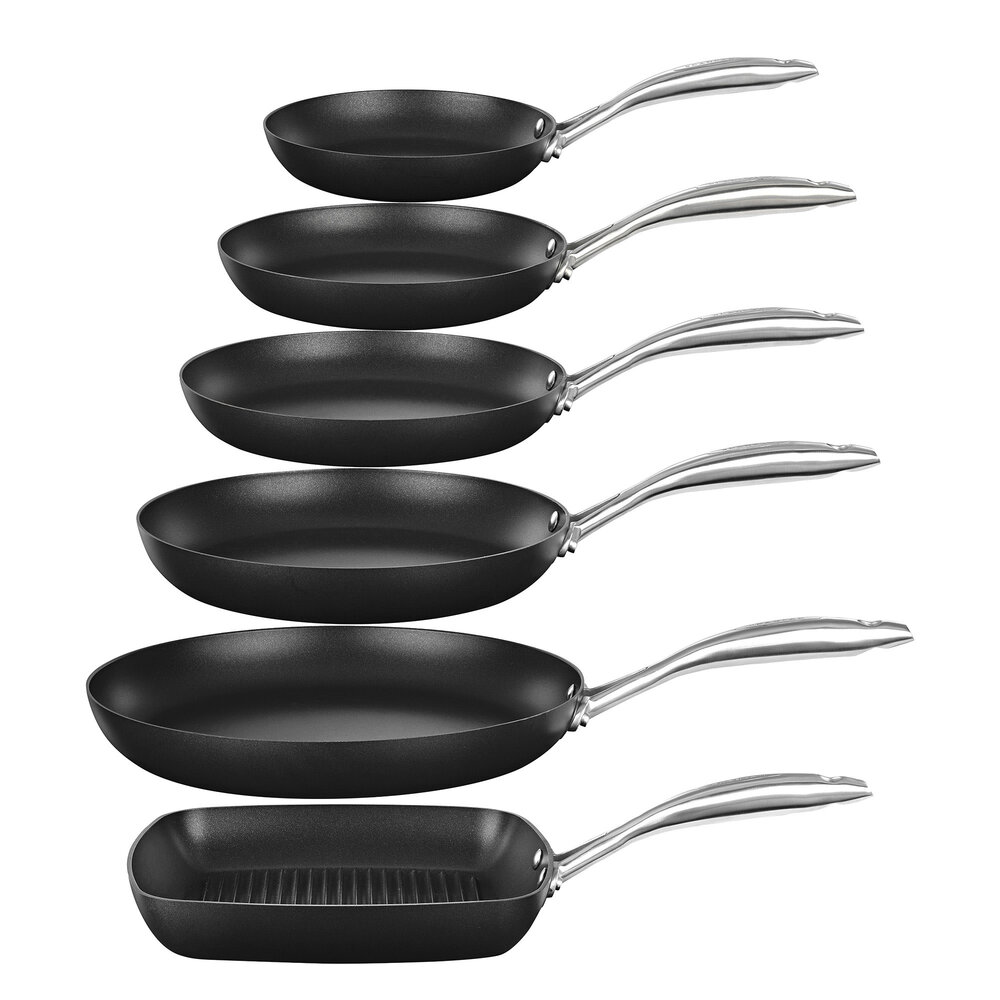 Scanpan ProIQ koekenpannen 20 + 24 + 26 + 28 + 32cm + grillpan