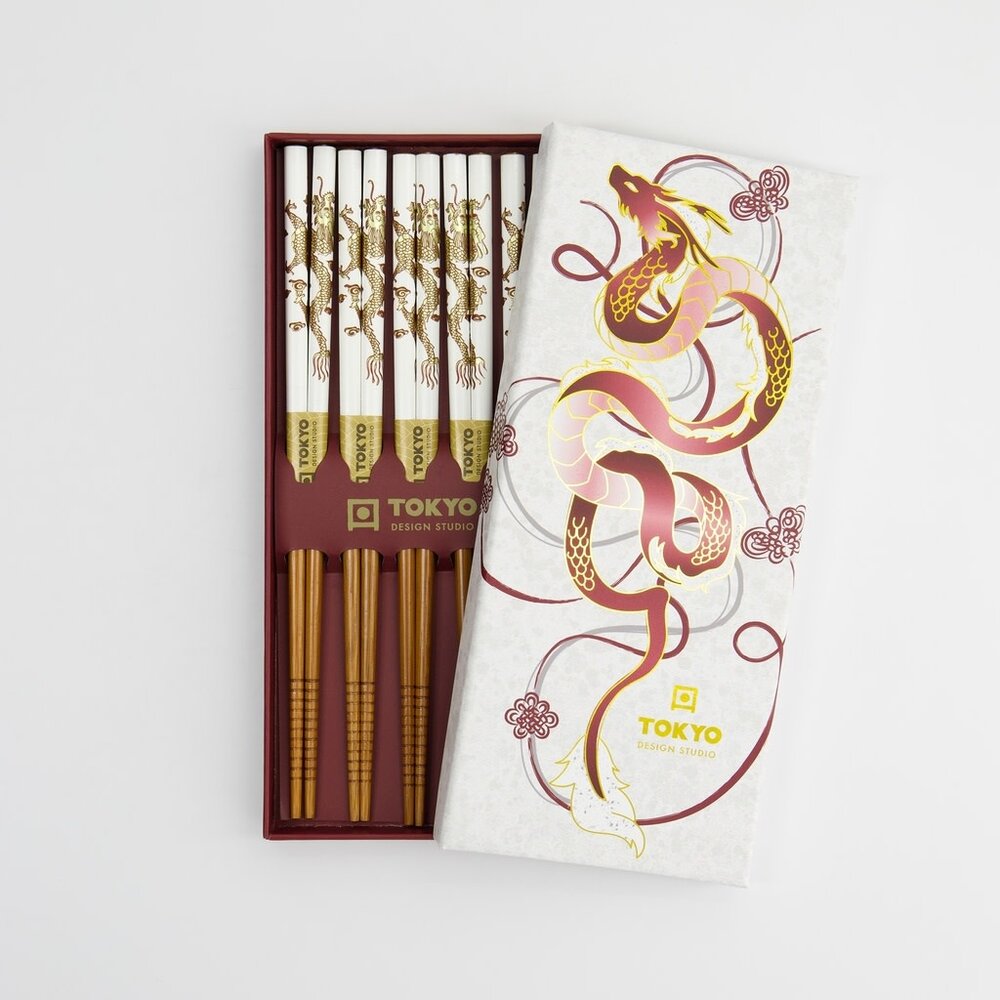 Tokyo Design Studio 5 sets of chopsticks Dragon in gift box