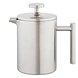 Double-walled French press matte stainless 3-cup 300ml