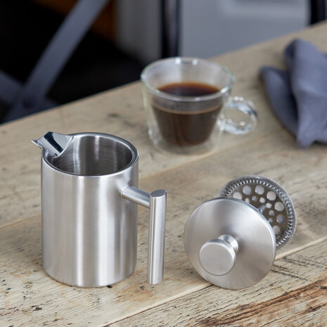 Double-walled French press matte stainless 3-cup 300ml