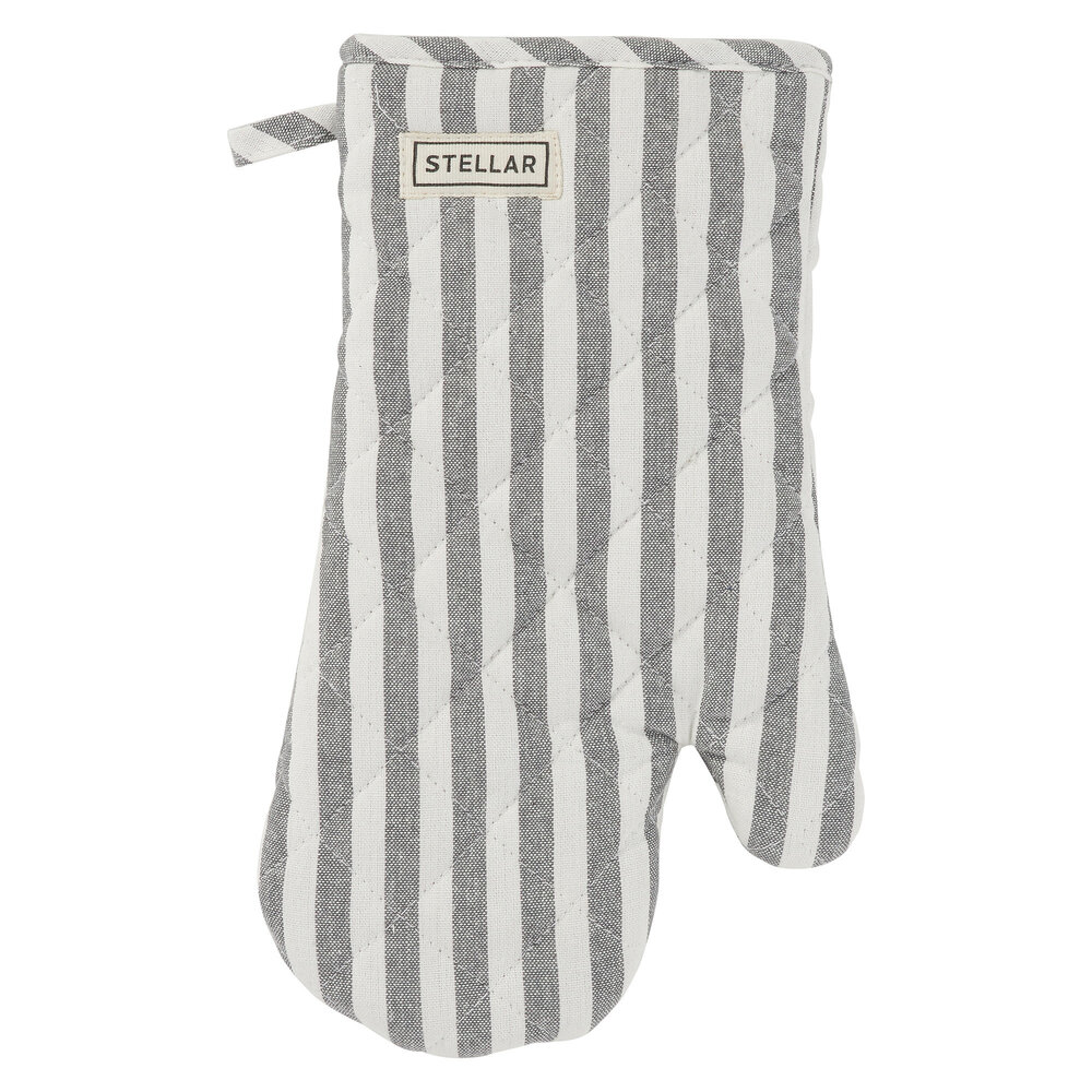 Oven mitt gray stripe