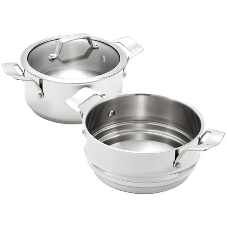 Kookpan 20cm met bain marie inzet