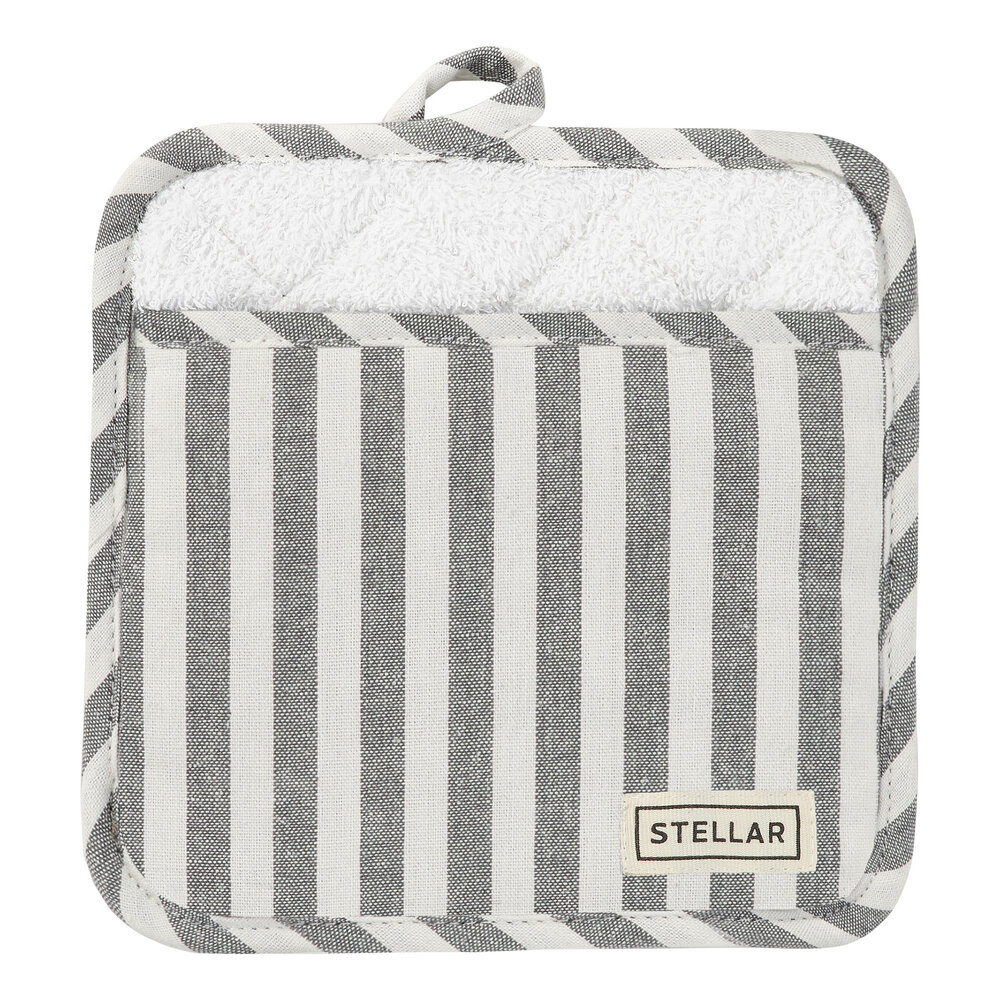 Pot holder gray stripe