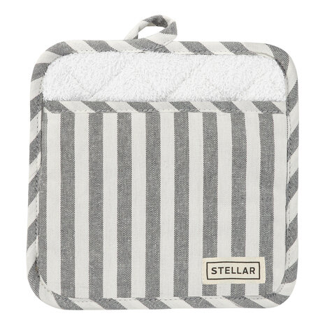 Pot holder gray stripe