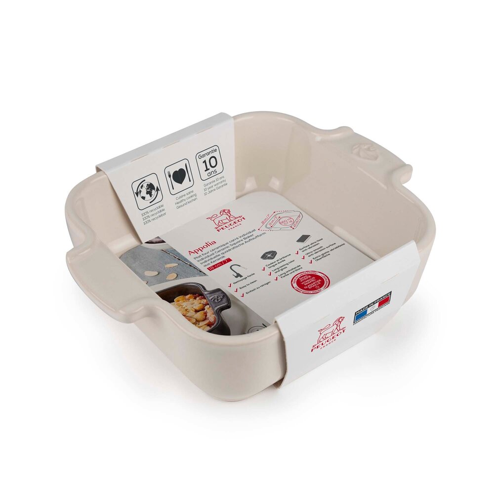 Peugeot Appolia Ceramic square oven pan 18cm Écru