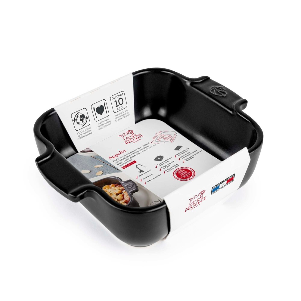 Peugeot Appolia Ceramic square oven pan 18cm Noir Satin