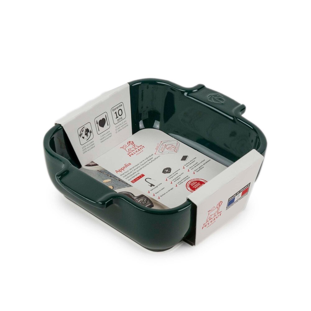 Peugeot Appolia vierkante keramische ovenschaal 18cm Vert Forêt