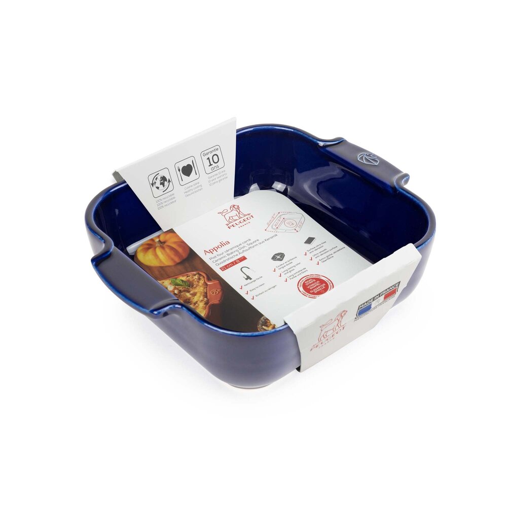 Peugeot Appolia Ceramic square oven pan 21cm Bleu