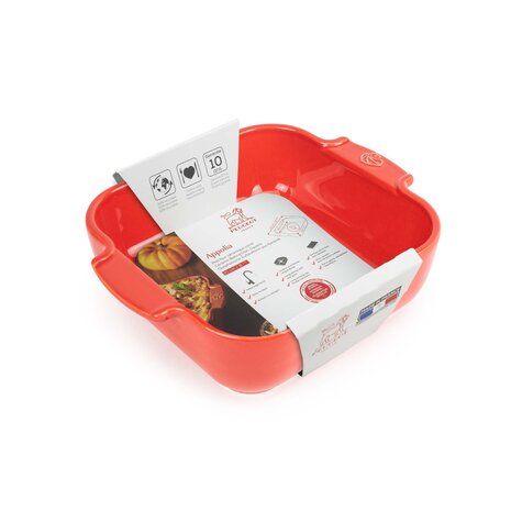 Peugeot Appolia Ceramic square oven pan 21cm Rouge