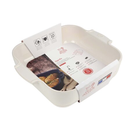 Peugeot Appolia vierkante keramische ovenschaal 28cm Écru