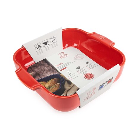 Peugeot Appolia Ceramic square oven pan 28cm Rouge