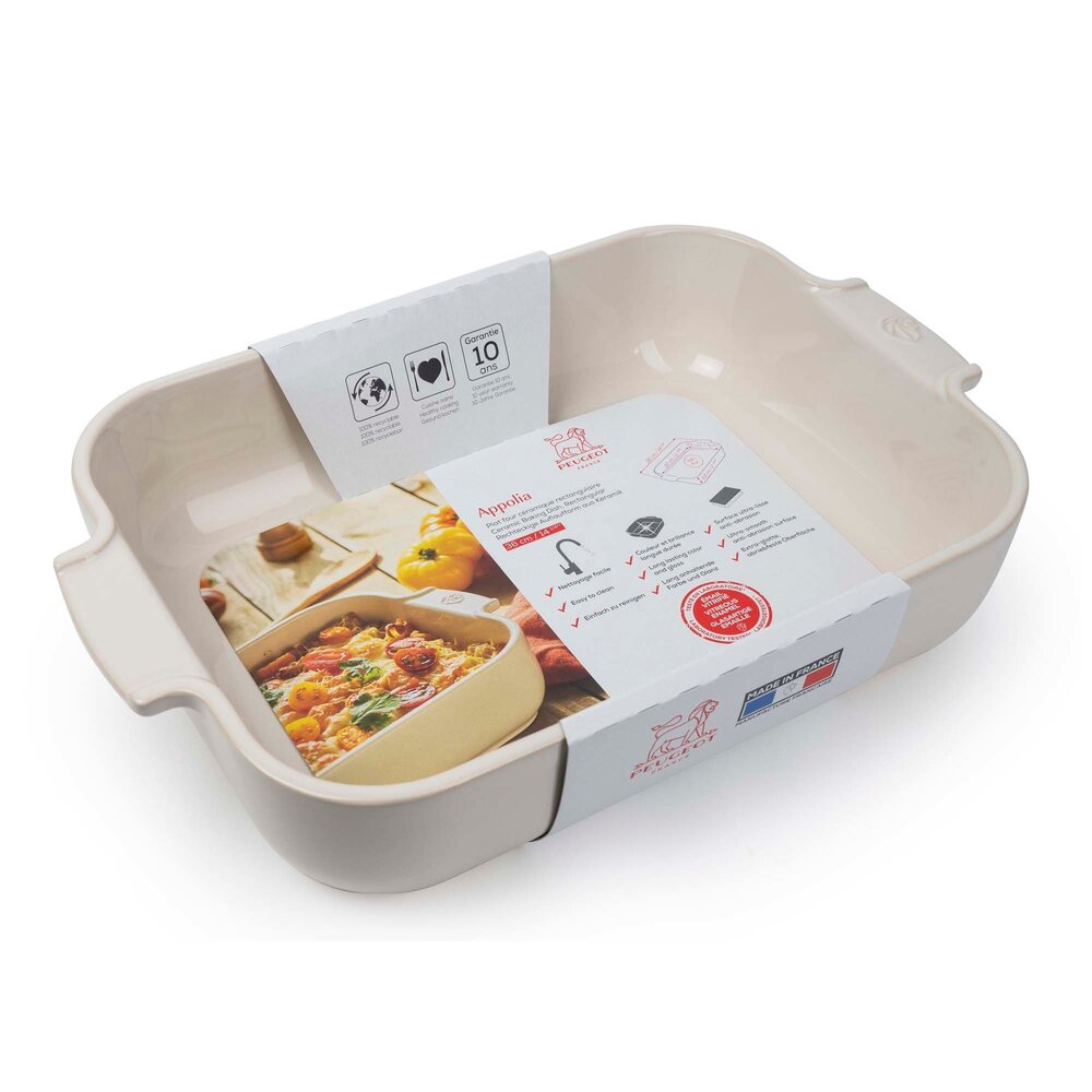 Peugeot Appolia rectangular ceramic oven dish 36cm Écru