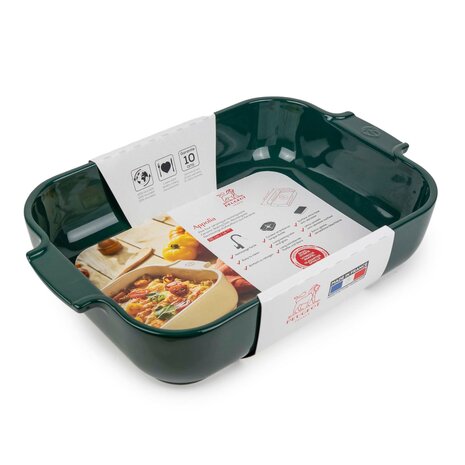 Peugeot Appolia rectangular ceramic oven dish 36cm Vert Forêt