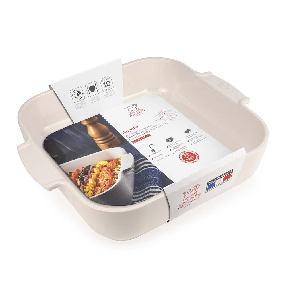 Peugeot Appolia vierkante keramische ovenschaal 36cm Écru