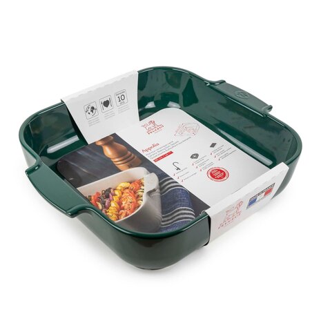 Peugeot Appolia Ceramic square oven pan 36cm Vert Forêt