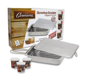 Stovetop smoker 38x28cm with 3 pints of wood chips