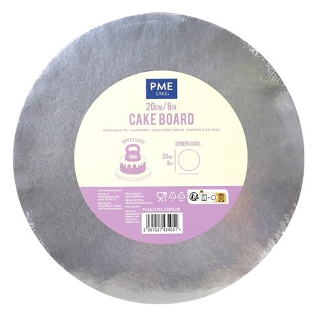 PME Cake drum 20cm white, thickness 12mm