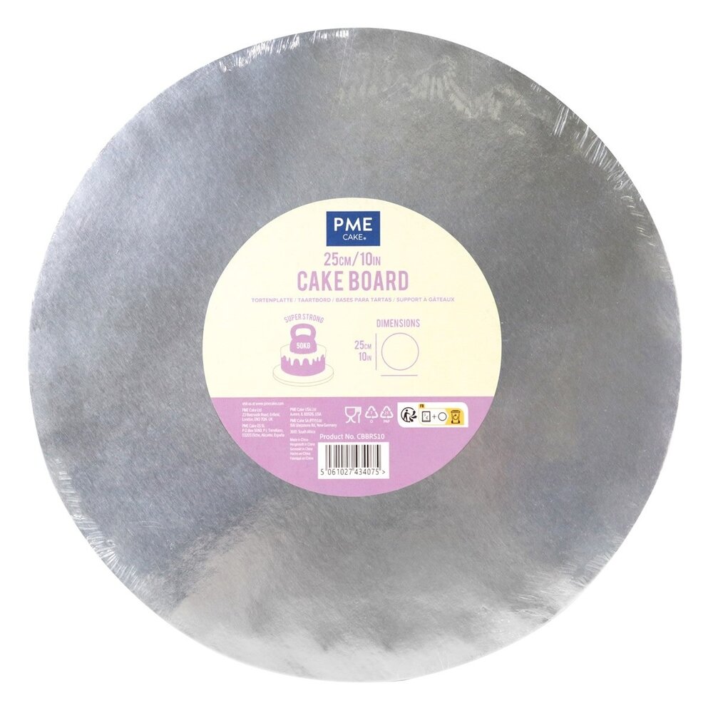 PME Cakedrum 25cm zilver 12mm dik