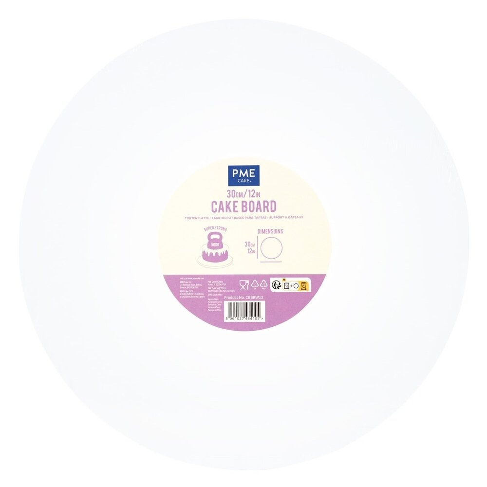 PME Cake drum 30cm white, thickness 12mm