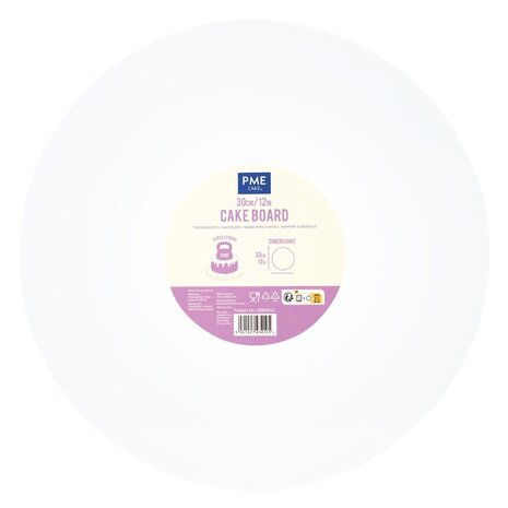 PME Cake drum 30cm white, thickness 12mm