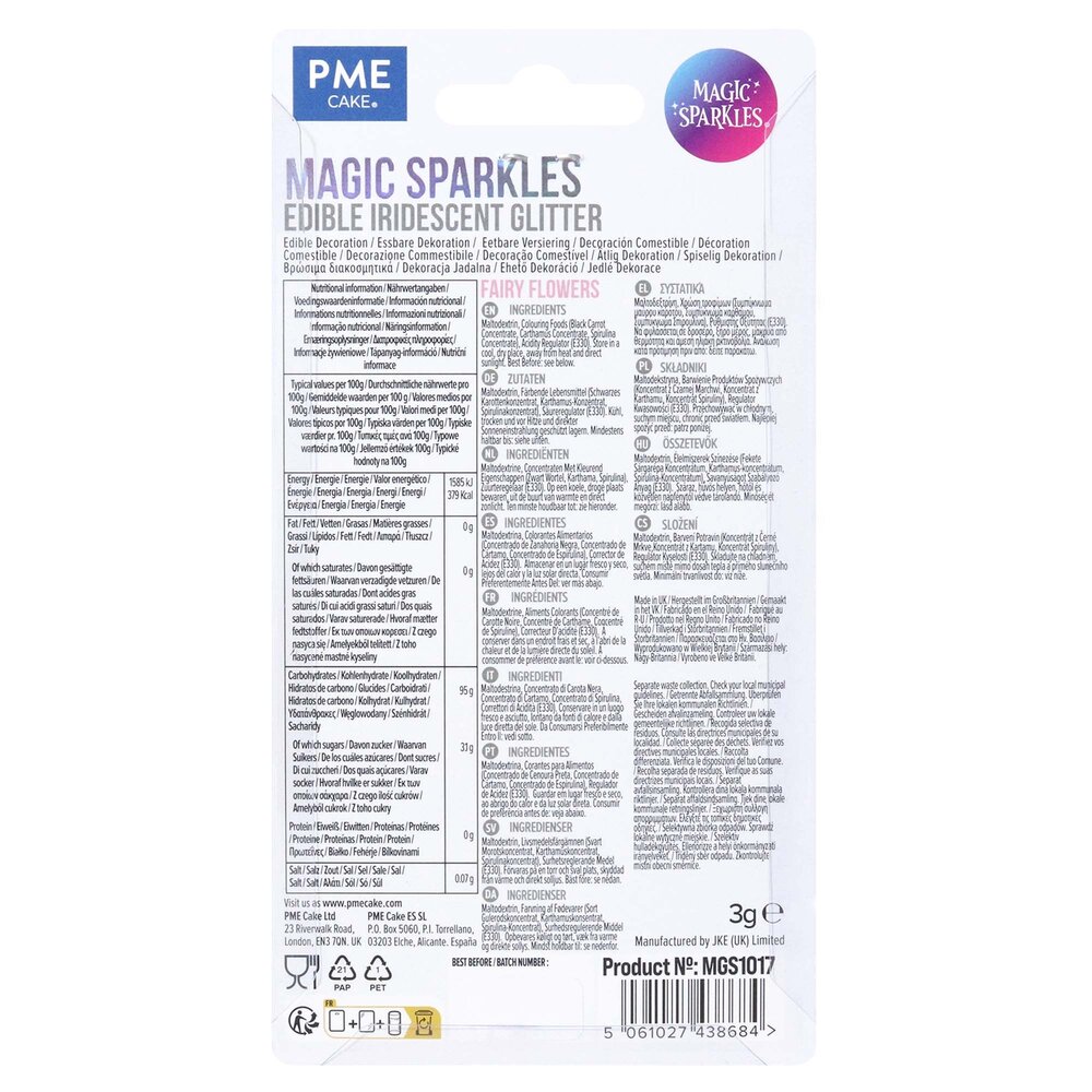 PME Eetbare glitter 3g "Fairy Flowers"