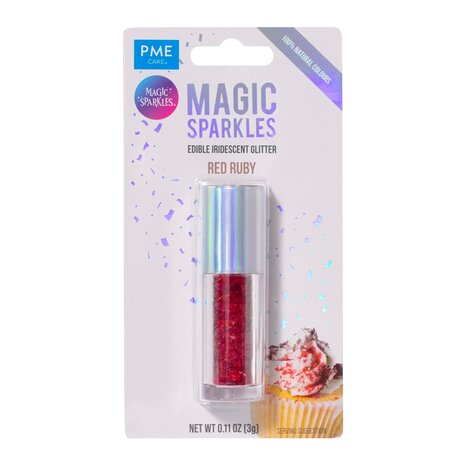 PME Edible Iridescent Glitter 3g Rood Ruby