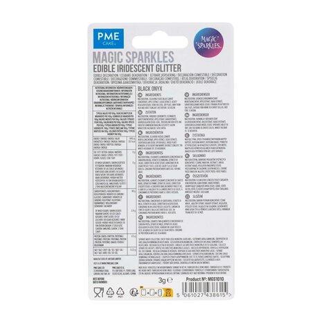 PME Edible Iridescent Glitter 3g Black