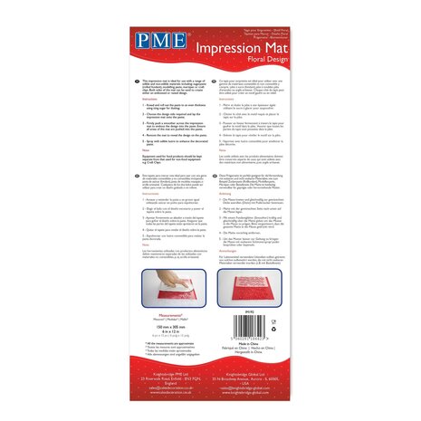 PME Impression Mat - Floral (150 x 305mm / 6 x 12”)